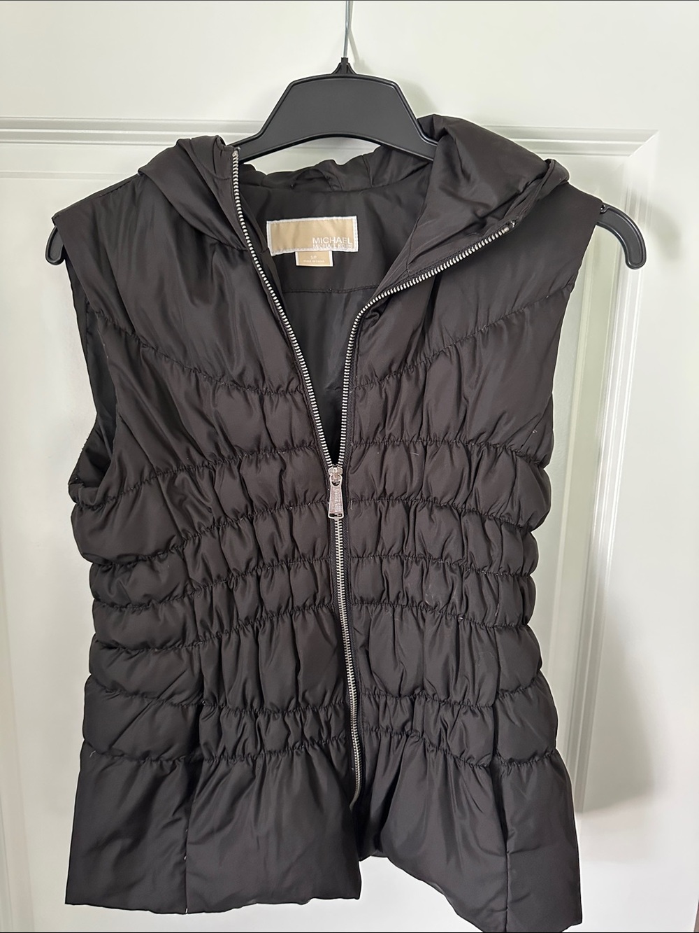 MICHAEL Michael Kors Black Quilted Hooded Puffer Vest